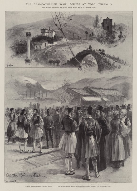 Der Griechisch-Türkische Krieg, Szenen in Volo, Thessalien von William Heysham Overend