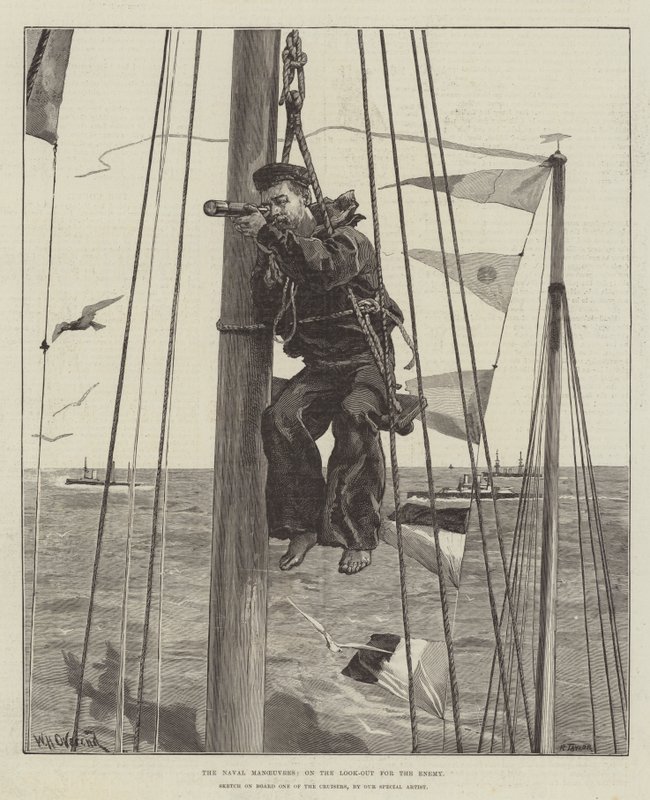 Die Marine-Manöver, auf der Suche nach dem Feind von William Heysham Overend