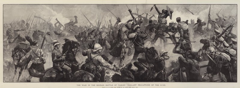 Der Krieg im Sudan, Schlacht von Tamasi, tapfere Rückeroberung der Kanonen von William Heysham Overend
