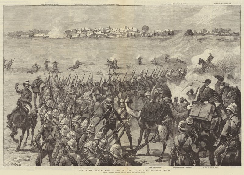 Krieg im Sudan, erster Versuch, die Stadt Metammeh einzunehmen, 21. Januar von William Heysham Overend