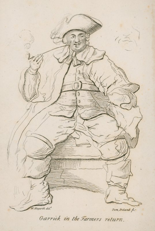 David Garrick in der Rückkehr des Bauern von William Hogarth