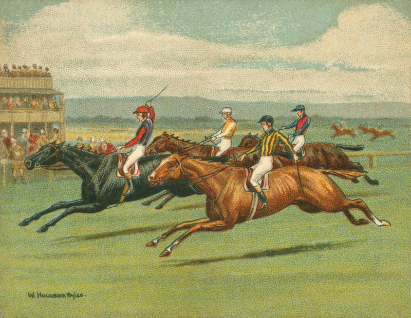 Historische und moderne Rennen, Flachrennen, Pferd von William Hounsom Byles