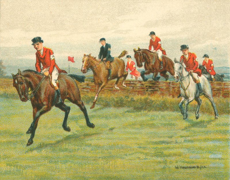 Historische und moderne Rennen, Point-to-Point-Rennen (Chromolithografie) von William Hounsom Byles