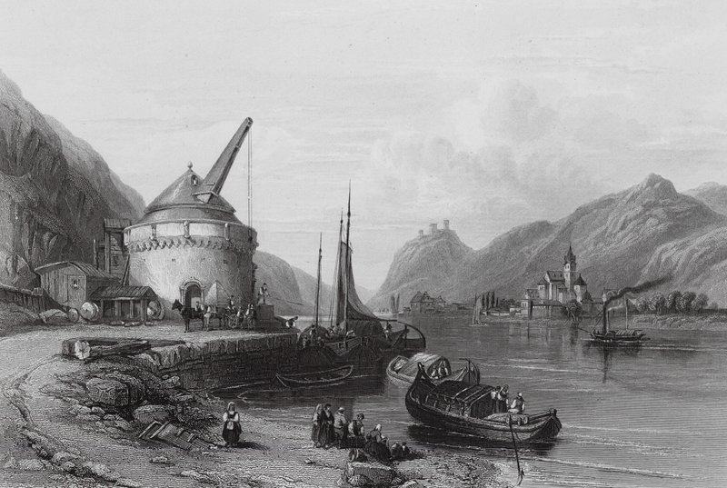 In der Nähe von Andernach, am Rhein von William Leighton (after) Leitch