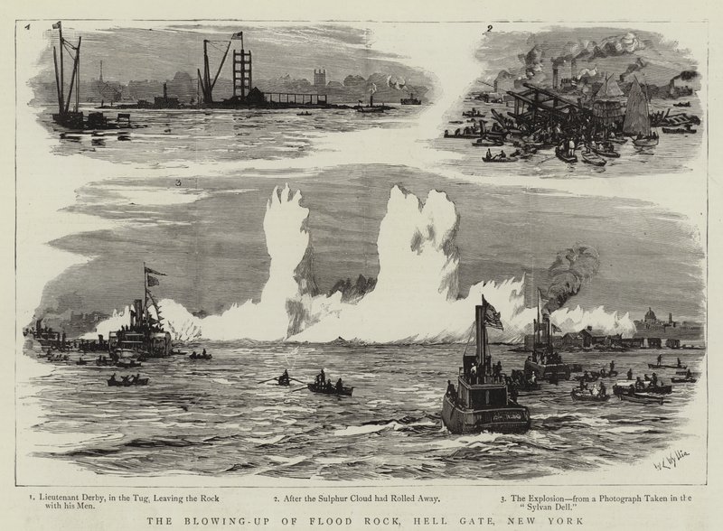 Die Sprengung von Flood Rock, Hell Gate, New York von William Lionel Wyllie
