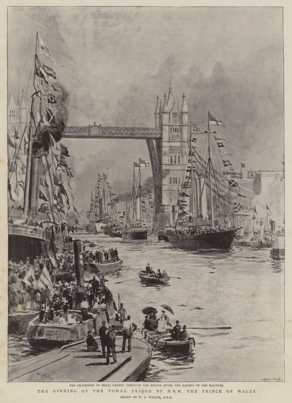 Die Eröffnung der Tower Bridge durch HRH den Prinzen von Wales von William Lionel Wyllie