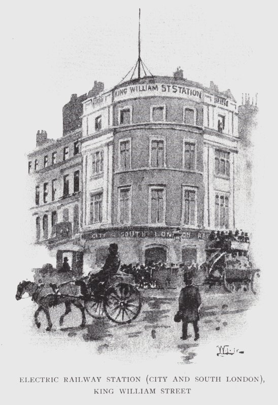 Elektrischer Bahnhof, City und South London, King William Street von William Luker