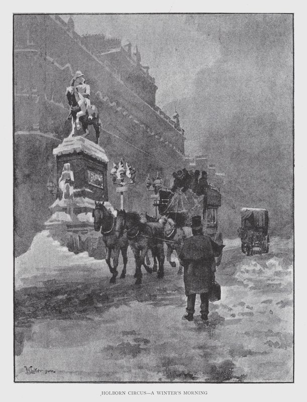 Holborn Circus, ein Wintermorgen von William Luker