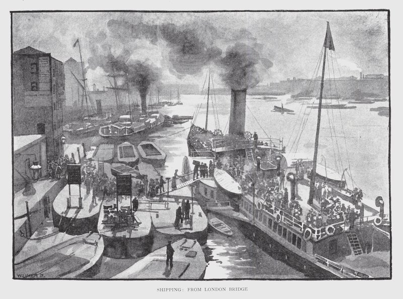 Schifffahrt, von der London Bridge von William Luker