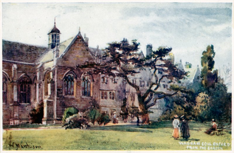 Wadham College vom Garten aus von William Matthison