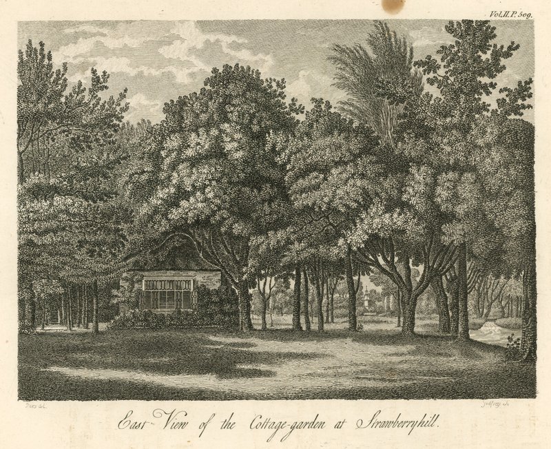 Ostansicht des Cottage-Gartens in Strawberry Hill, Twickenham, London von William Pars