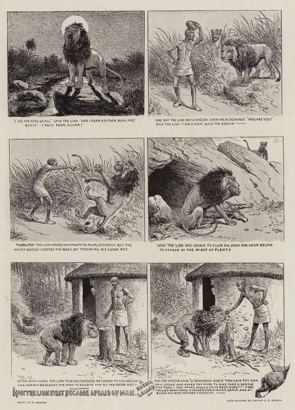 Wie der Löwe zuerst Angst vor dem Menschen bekam von William Ralston