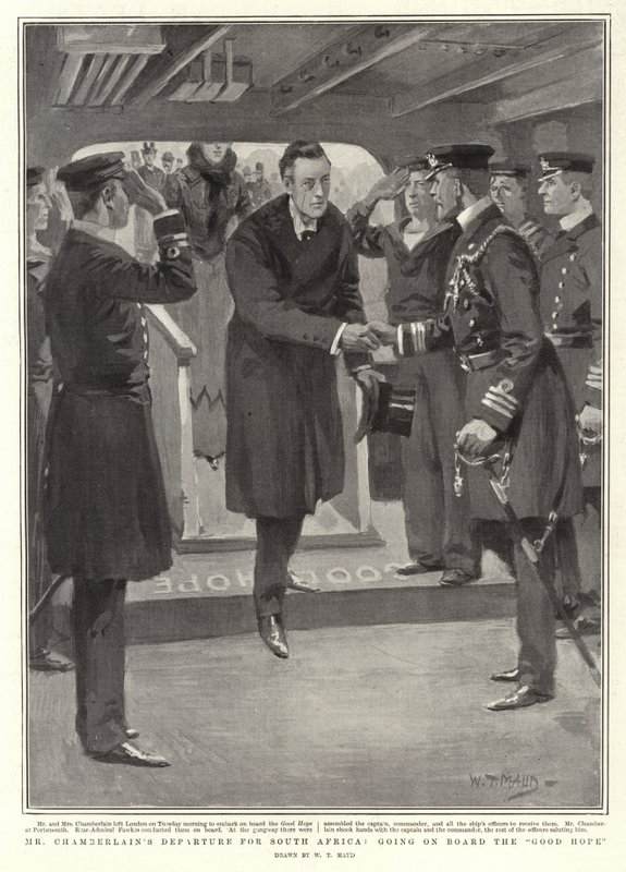 Mr. Chamberlains Abreise nach Südafrika, an Bord der Good Hope von William T. Maud