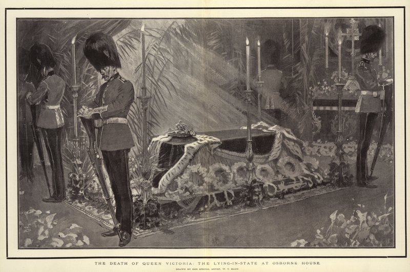 Der Tod von Königin Victoria, der Leichnam im Osborne House von William T. Maud