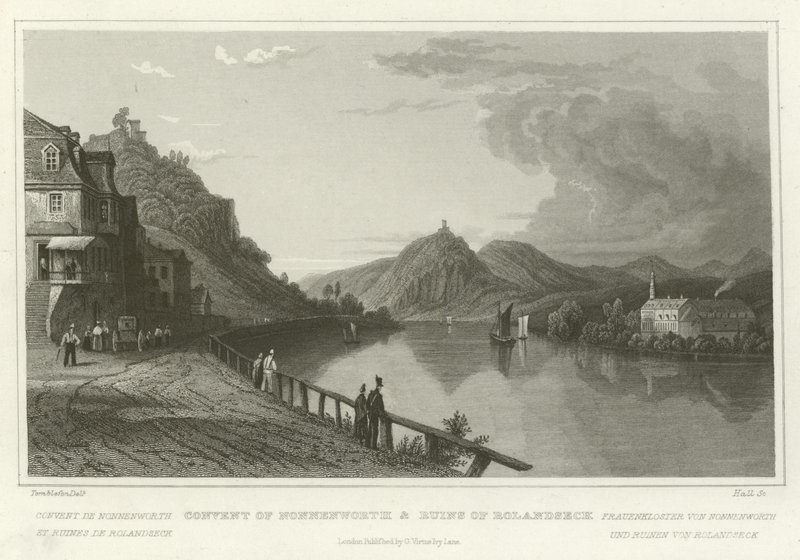 Kloster Nonnenwerth und Ruinen von Rolandseck von William Tombleson