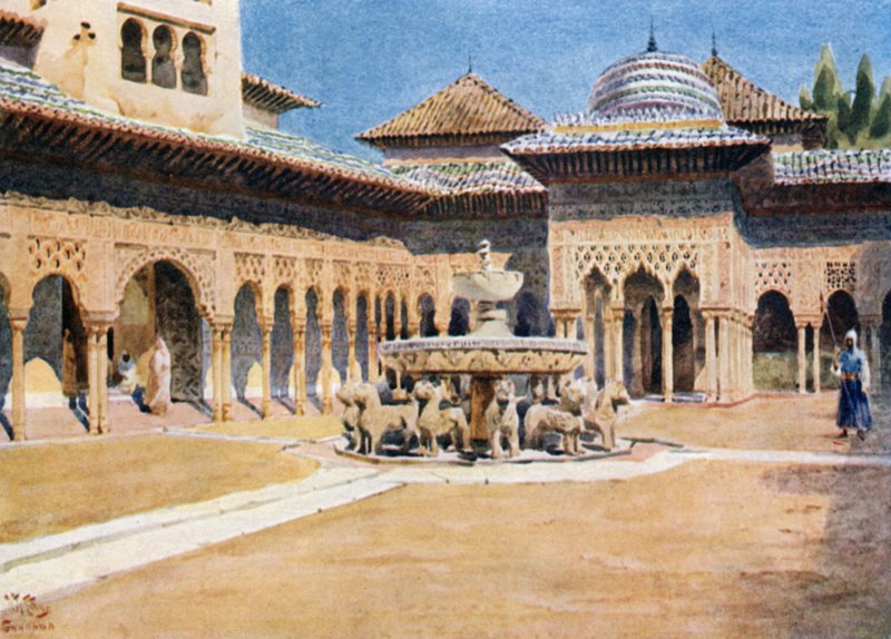 Granada, die Alhambra, Löwenhof von William Wiehe Collins