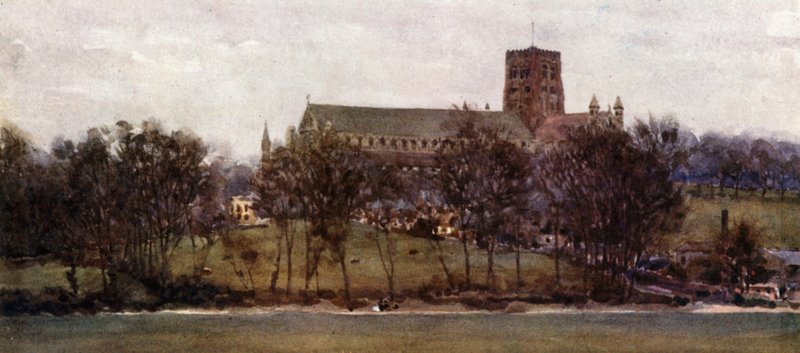 St. Albans von den Mauern des alten Verulam von William Wiehe Collins