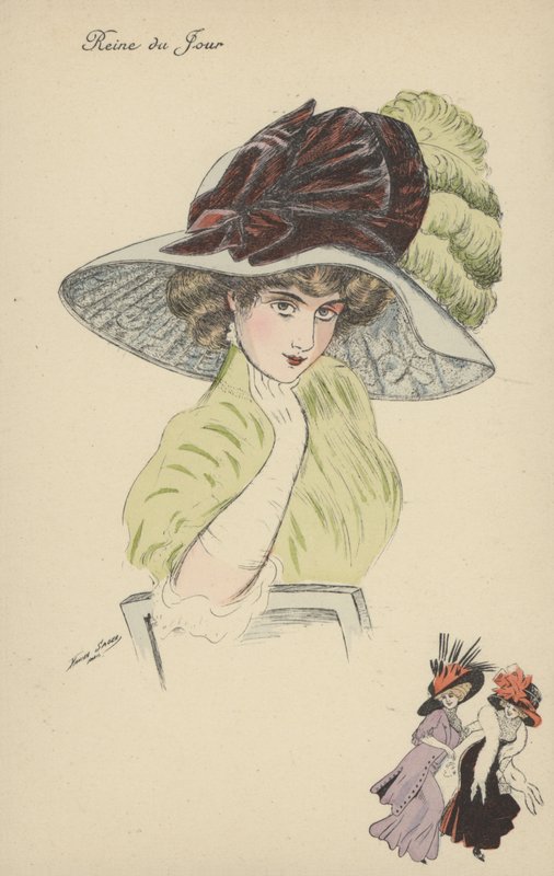 Reine du Jour, hübsches Mädchen mit großem Hut von Xavier Sager