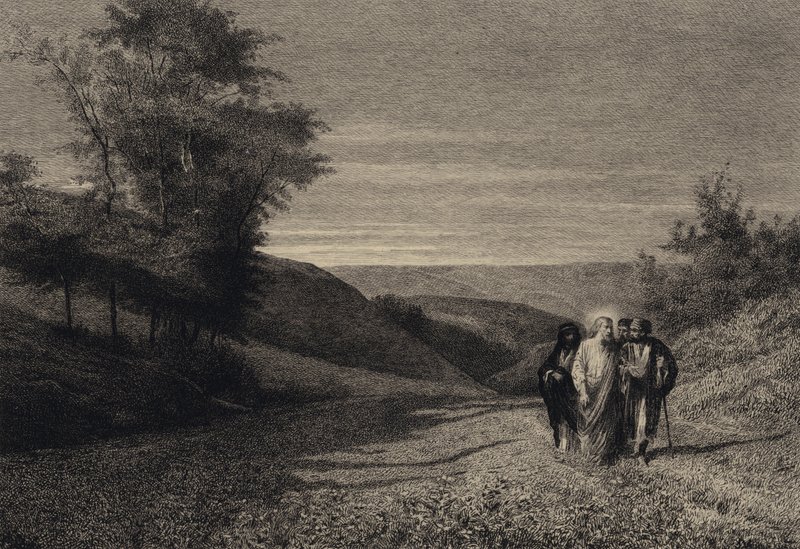 Jesus und seine Jünger auf dem Weg nach Cäsarea von after Albert Robida