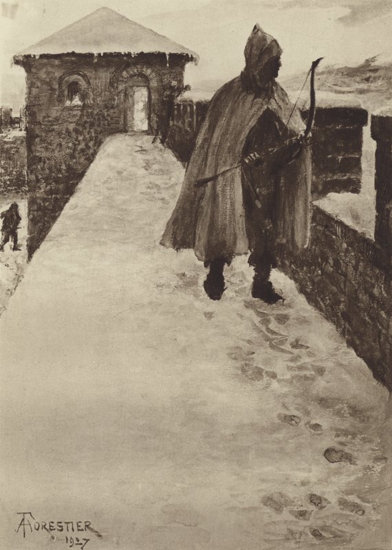 Patrouille in einem nordbritischen Fort im Winter von after Amedee Forestier