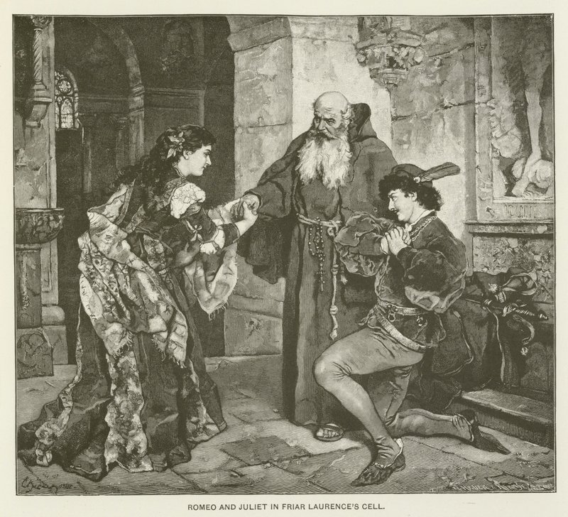Romeo und Julia in der Zelle von Pater Laurence von after Carl Ludwig Friedrich Becker