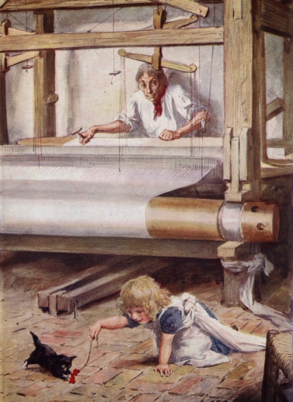 Silas Marner an seinem Webstuhl von after Charles Edmund Brock