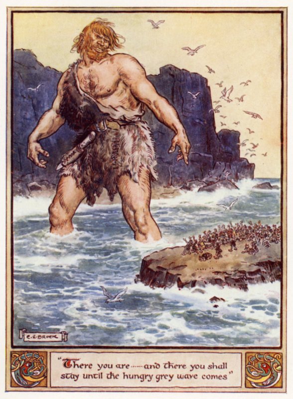 Da bist du, und da wirst du bleiben, bis die hungrige graue Welle kommt von after Charles Edmund Brock