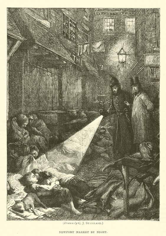 Newport-Markt bei Nacht von after Charles J. Staniland