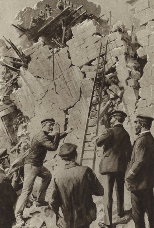 Ein englischer Seemann hilft bei den Rettungsbemühungen nach dem Erdbeben von Messina von after Charles Mills Sheldon