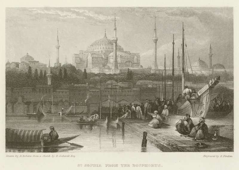 Hagia Sophia vom Bosporus von after David Roberts