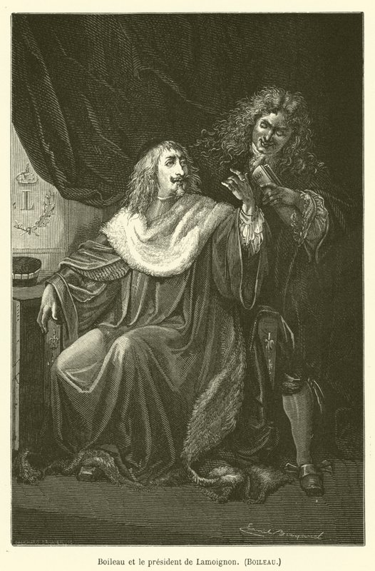 Boileau und der Präsident von Lamoignon von after Emile Antoine Bayard