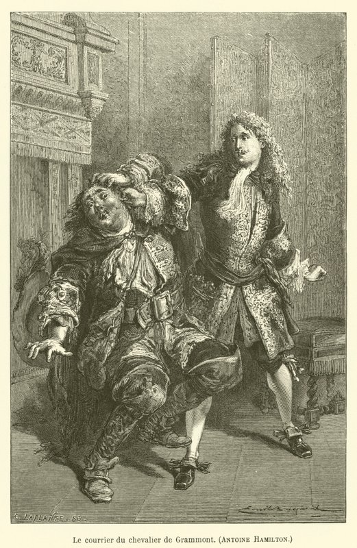 Der Kurier des Ritters von Grammont, Antoine Hamilton von after Emile Antoine Bayard