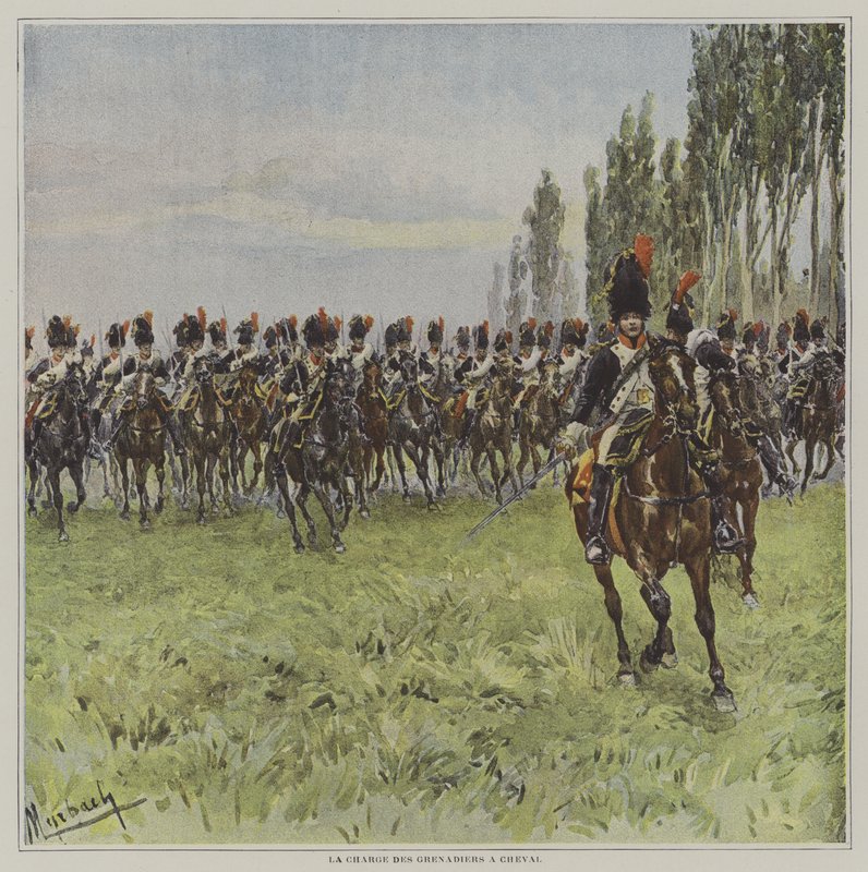 Der Angriff der Pferdegrenadiere von after Felicien baron de Myrbach Rheinfeld