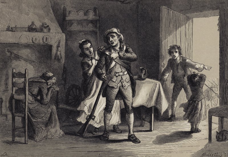 Ein Minuteman bereitet sich auf den Krieg vor von after Felix Octavius Carr Darley