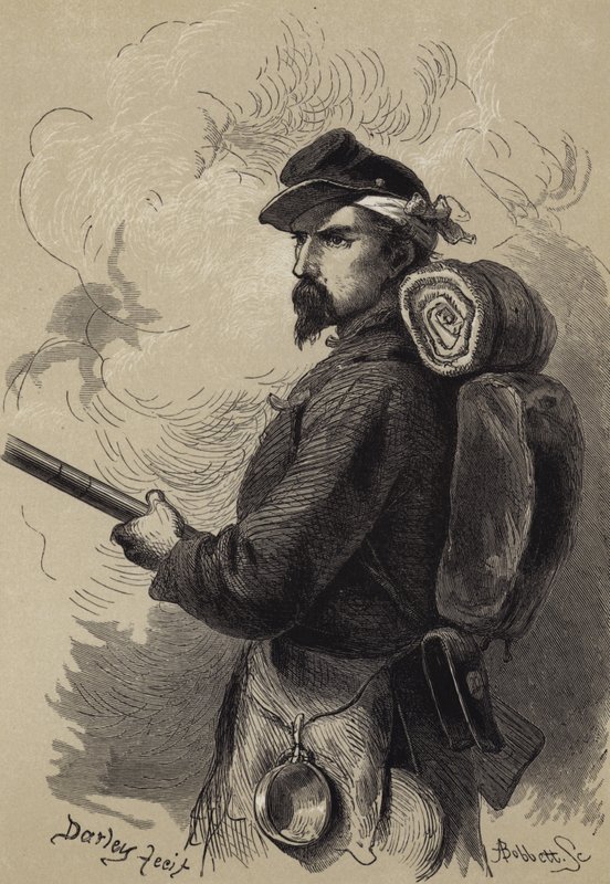 Soldat des Amerikanischen Bürgerkriegs von after Felix Octavius Carr Darley