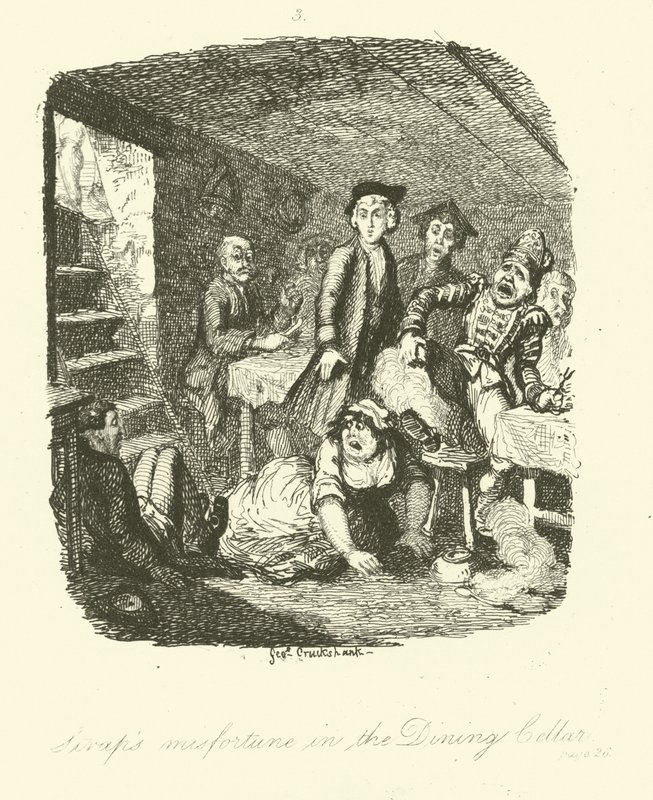 Illustration für Roderick Random von Tobias Smollett von after George Cruikshank