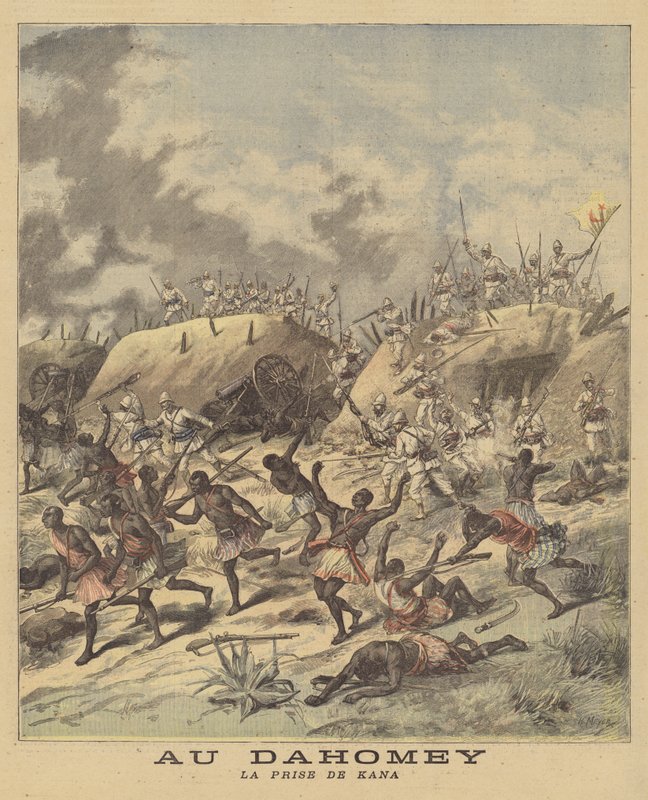 Eroberung von Cana durch die Franzosen, Dahomey von after Henri Meyer