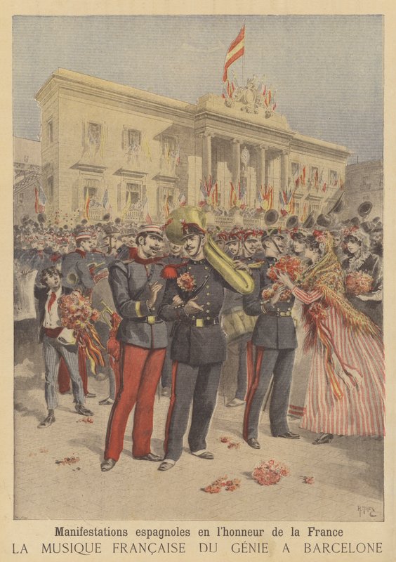 Beliebte Freundschaftsdemonstrationen gegenüber Frankreich in Spanien von after Henri Meyer