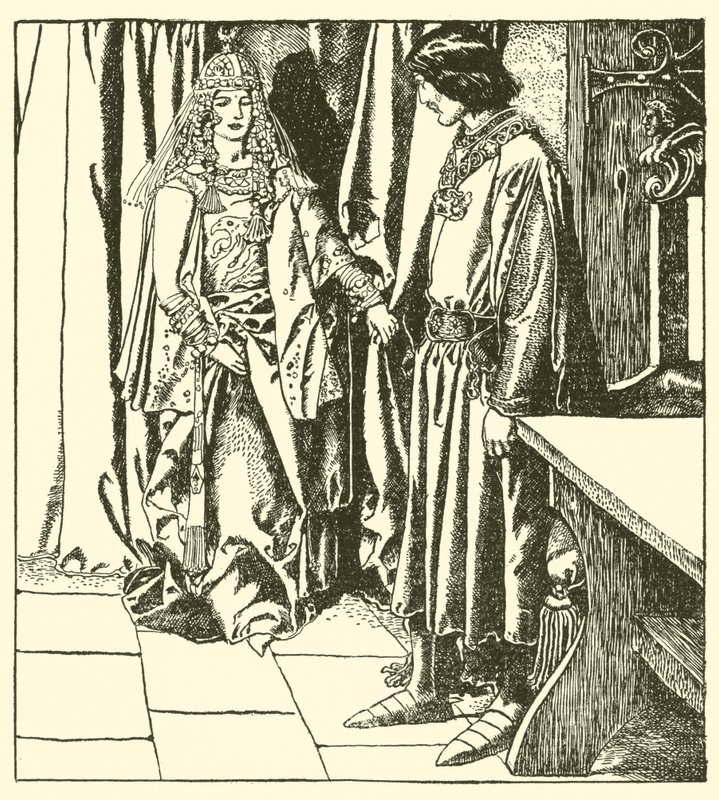Königin Morgana erscheint Sir Launcelot von after Howard Pyle