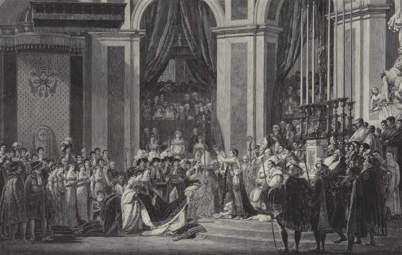 Die Krönung Napoleons zum Kaiser von Frankreich in Notre Dame de Paris, 1804 von after Jacques Louis David