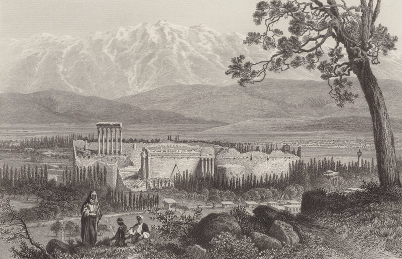 Libanon-Gebirge und Baalbek von after John Douglas Woodward