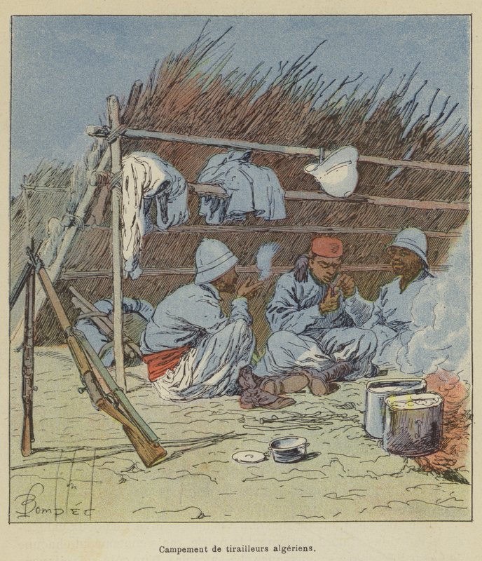 Lager der algerischen Schützen von after Louis Charles Bombled