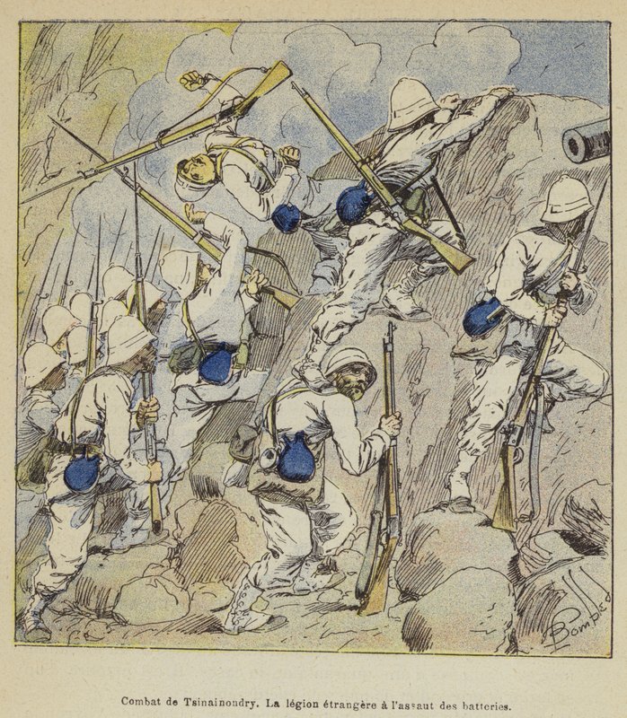 Kampf von Tsinainondry, Die Fremdenlegion stürmt die Batterien von after Louis Charles Bombled