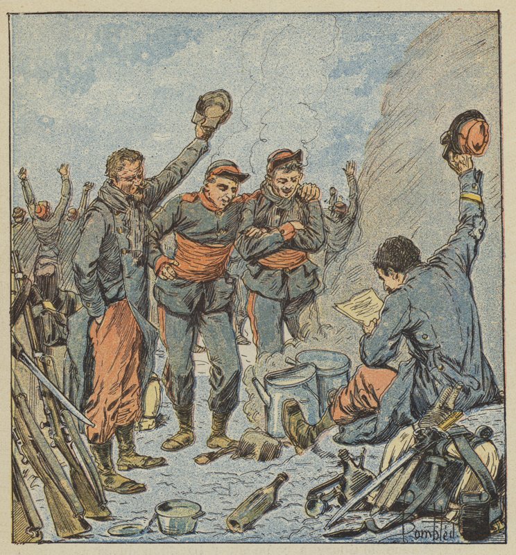 Begeisterung der Truppen bei der Nachricht vom siegreichen Ausbruch von General Ducrot von after Louis Charles Bombled