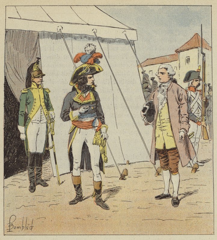 Es ist zu spät, sagte der General und zog seine Uhr von after Louis Charles Bombled