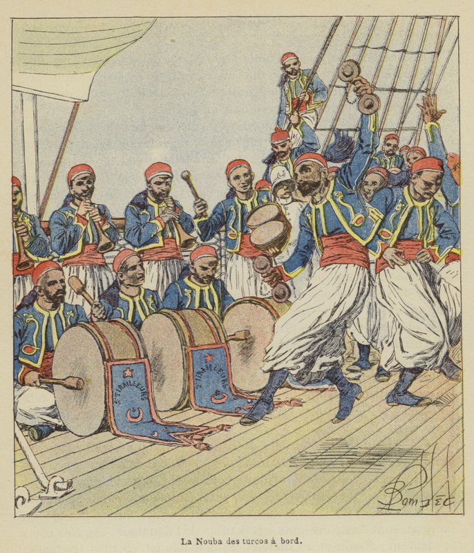 Die Nouba der Turcos an Bord von after Louis Charles Bombled