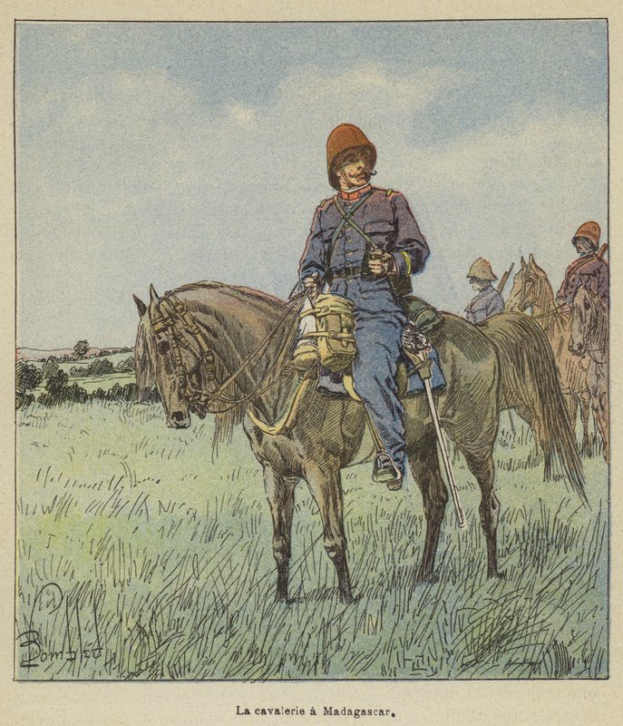 Die Kavallerie in Madagaskar von after Louis Charles Bombled