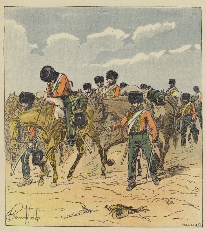 Die Armee überquerte diesen Raum mit Mühe von after Louis Charles Bombled