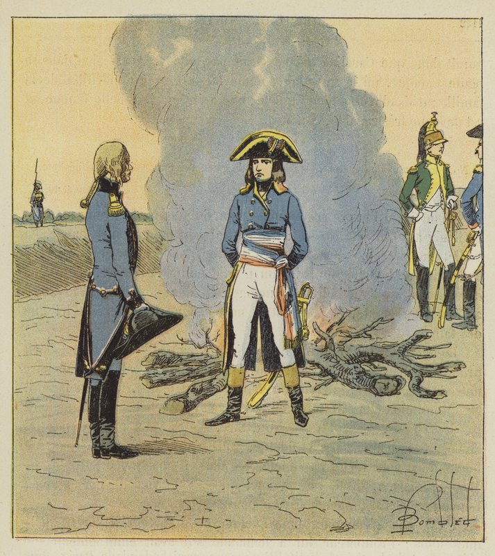 Der junge General, der ihn als Ingenieuroffizier sah, gab ihm einen Auftrag in Bezug auf den Beruf von after Louis Charles Bombled