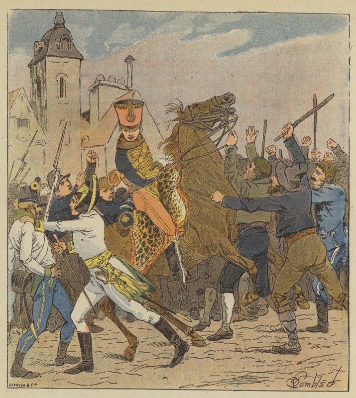 Der Parlamentär von Marschall Lannes, von der Bevölkerung Wiens misshandelt von after Louis Charles Bombled